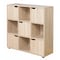 Basicwise 9 Cube Wooden Organizer With 5 Enclosed Doors and 4 Shelves, Oak QI003677O - alternate 1